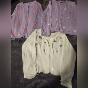 Purple and Cream Cardigans with Embroidery